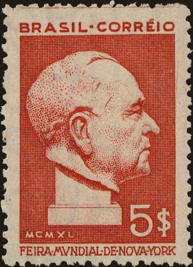 Front view of Brazil 497 collectors stamp