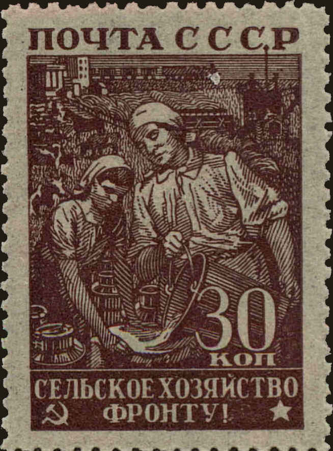 Front view of Russia 875 collectors stamp