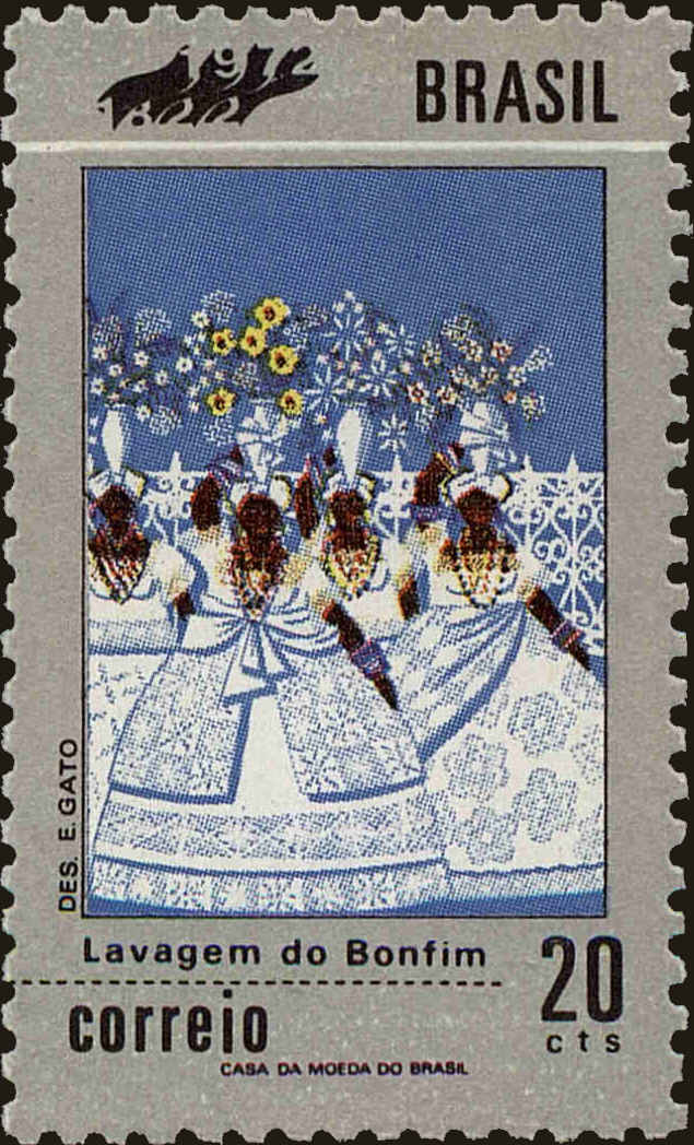 Front view of Brazil 1210 collectors stamp