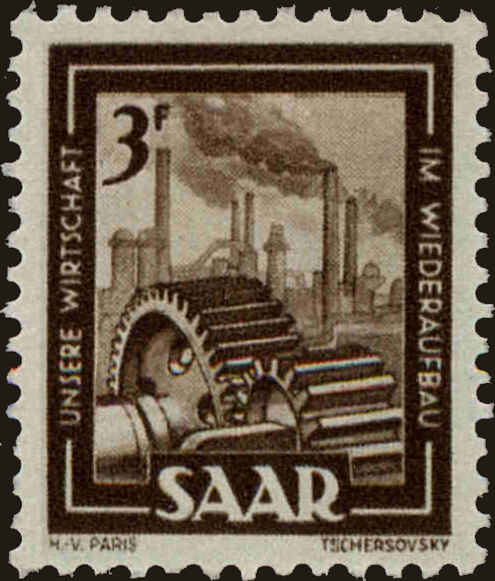 Front view of Saar 207 collectors stamp