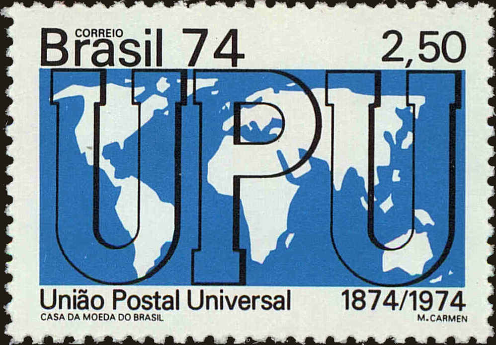 Front view of Brazil 1361 collectors stamp