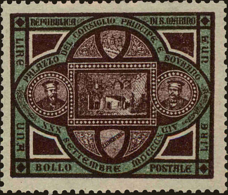 Front view of San Marino 31 collectors stamp