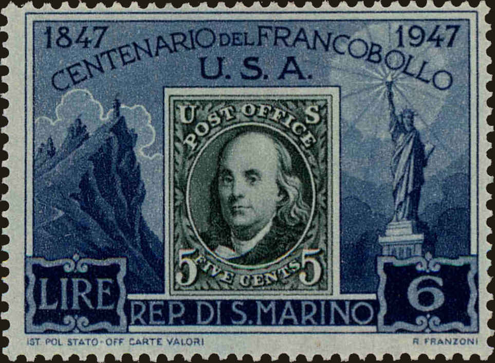 Front view of San Marino 268 collectors stamp