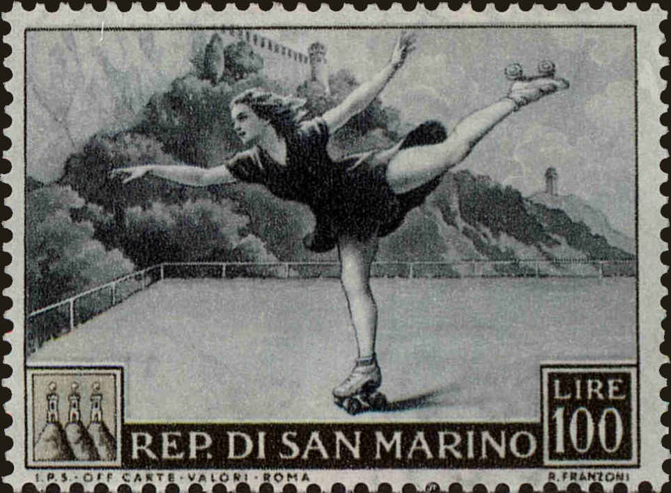 Front view of San Marino 334 collectors stamp