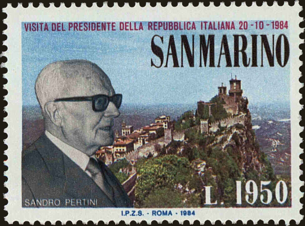 Front view of San Marino 1071 collectors stamp