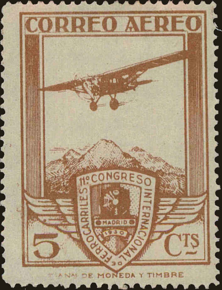 Front view of Spain C12 collectors stamp
