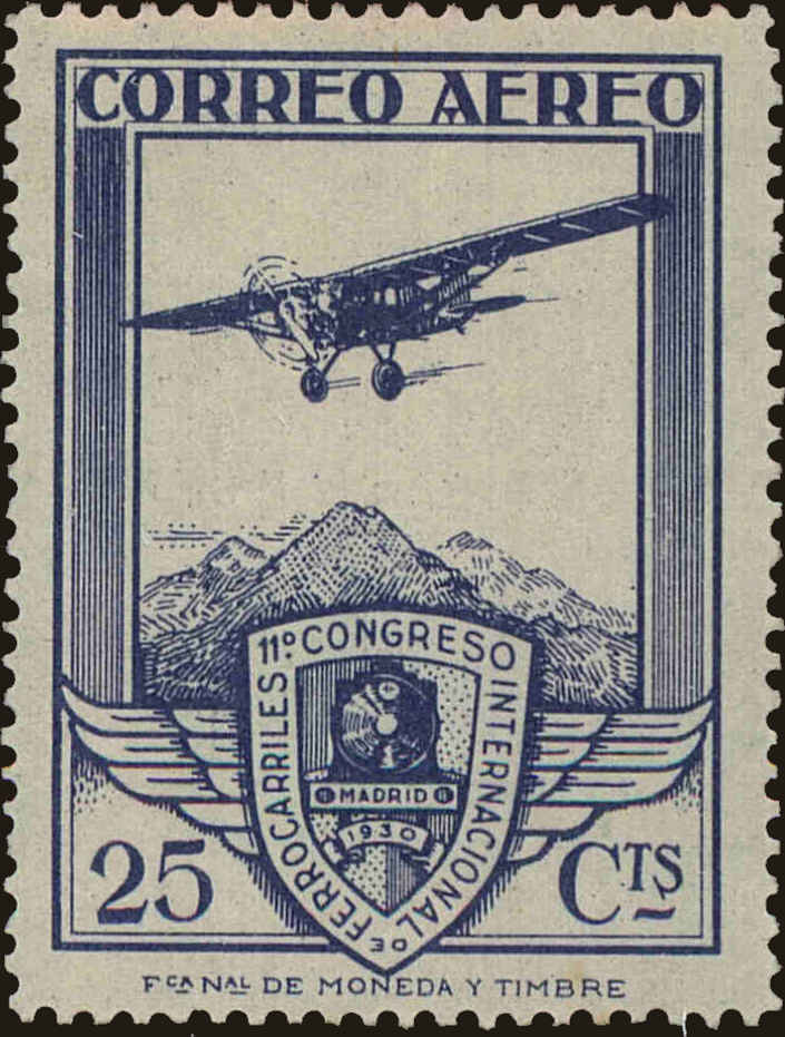 Front view of Spain C14 collectors stamp