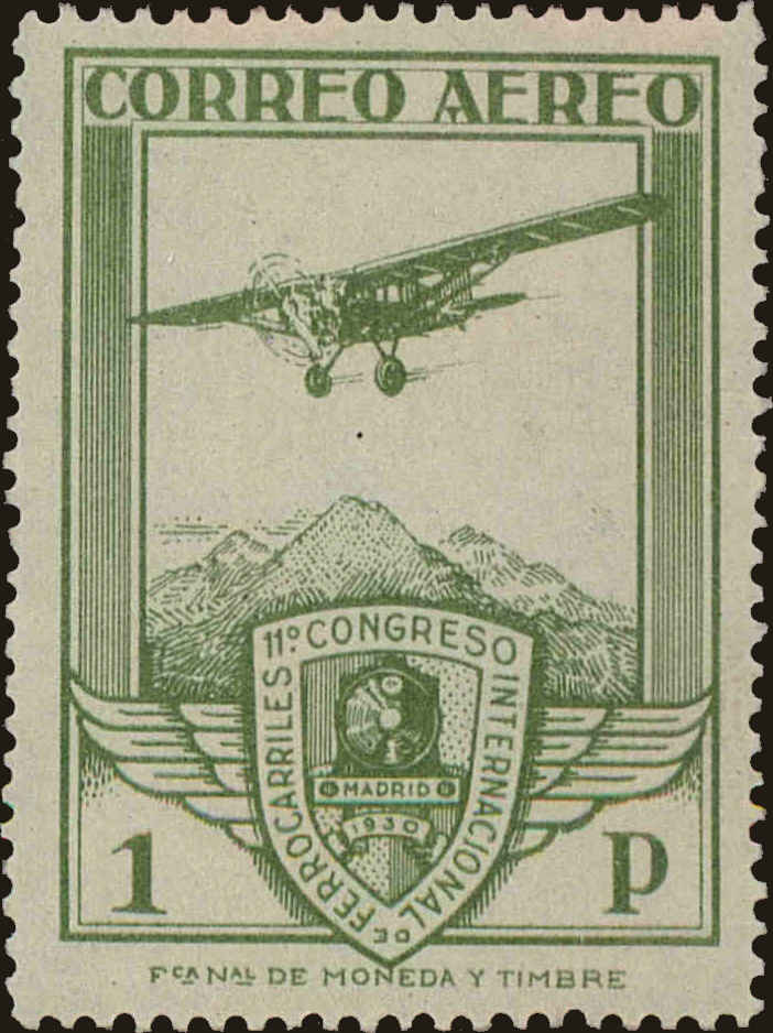 Front view of Spain C16 collectors stamp