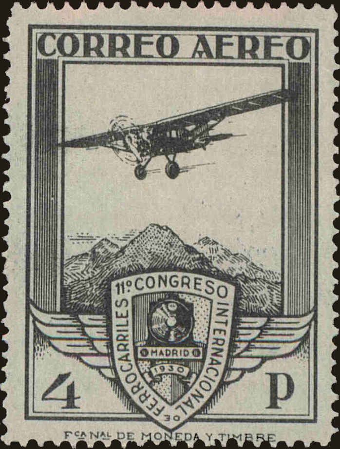 Front view of Spain C17 collectors stamp