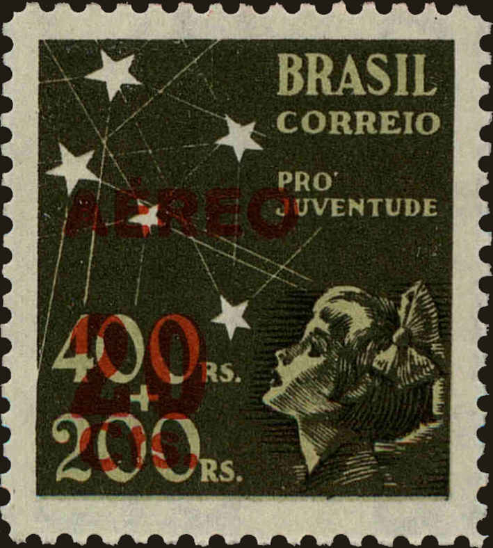Front view of Brazil C55 collectors stamp