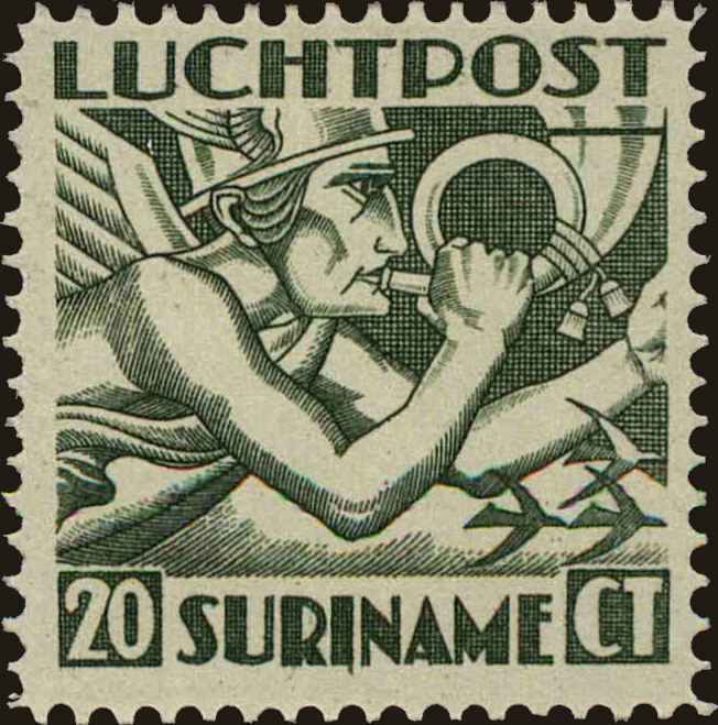 Front view of Surinam C3 collectors stamp