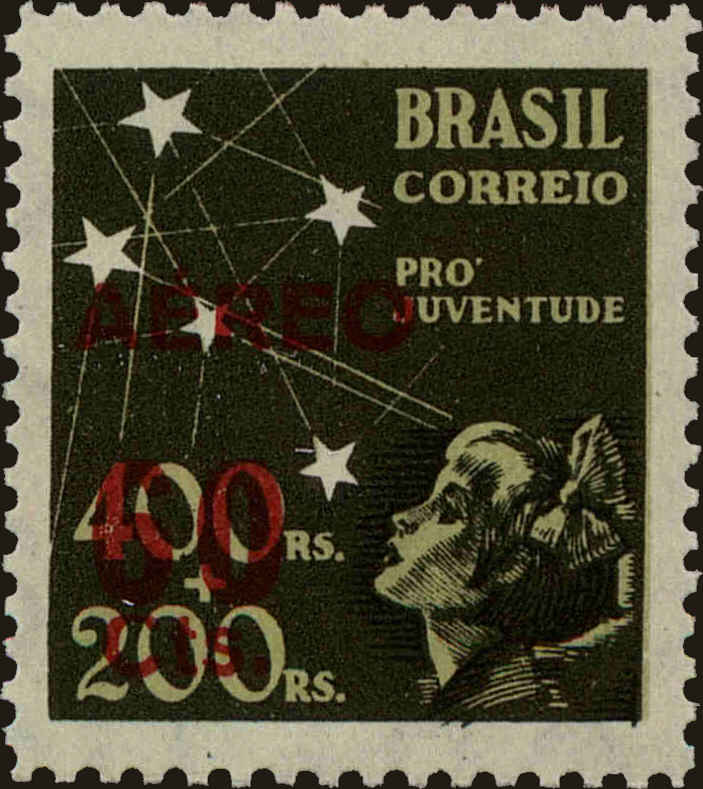 Front view of Brazil C57 collectors stamp