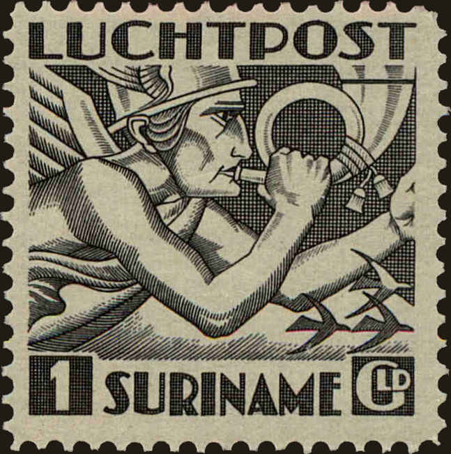 Front view of Surinam C6 collectors stamp