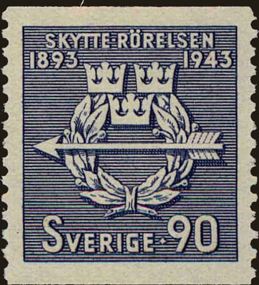 Front view of Sweden 343 collectors stamp