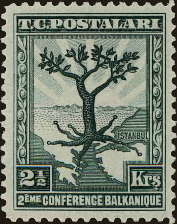 Front view of Turkey 728 collectors stamp