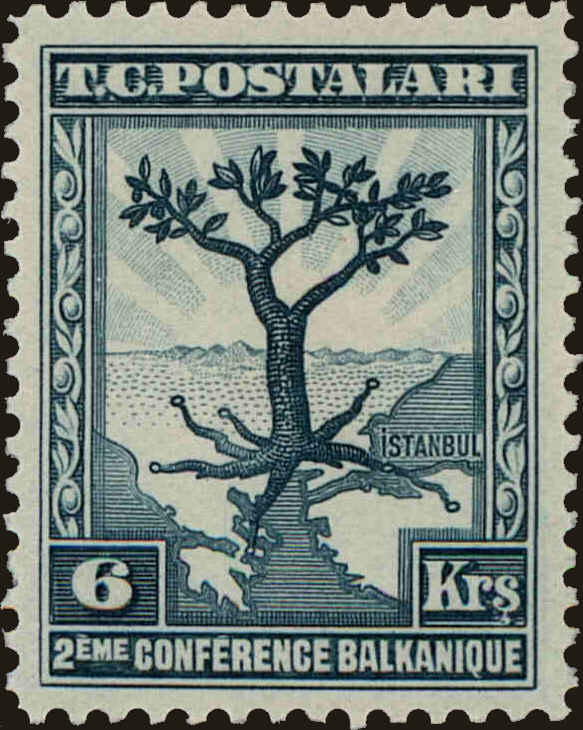 Front view of Turkey 730 collectors stamp