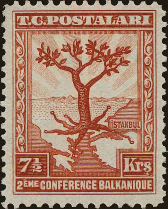 Front view of Turkey 731 collectors stamp