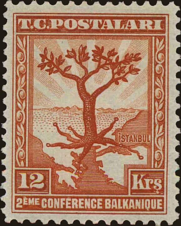 Front view of Turkey 732 collectors stamp