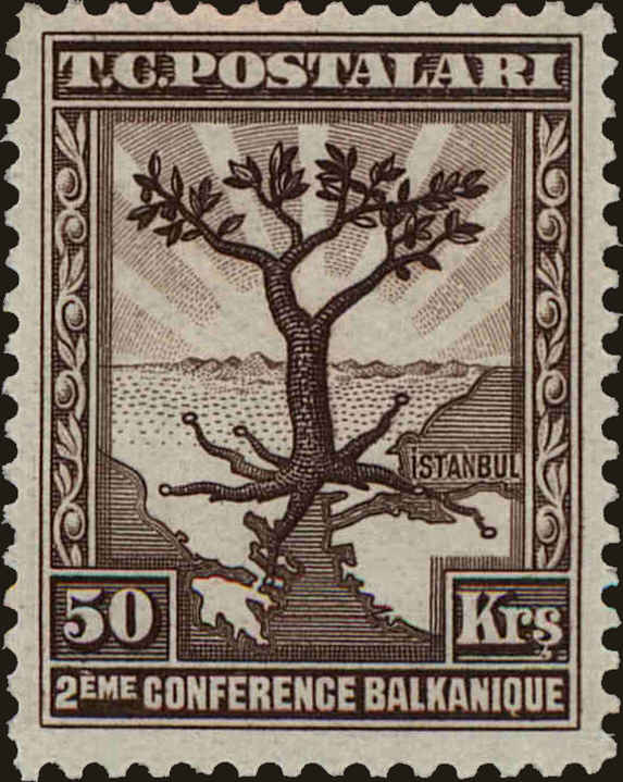 Front view of Turkey 735 collectors stamp