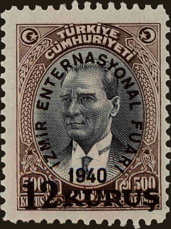 Front view of Turkey 850 collectors stamp