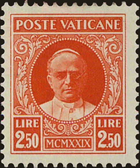 Front view of Vatican City 11 collectors stamp