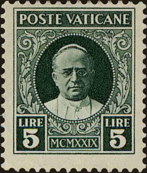 Front view of Vatican City 12 collectors stamp