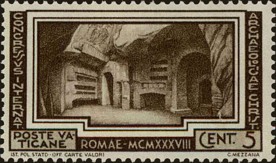 Front view of Vatican City 55 collectors stamp