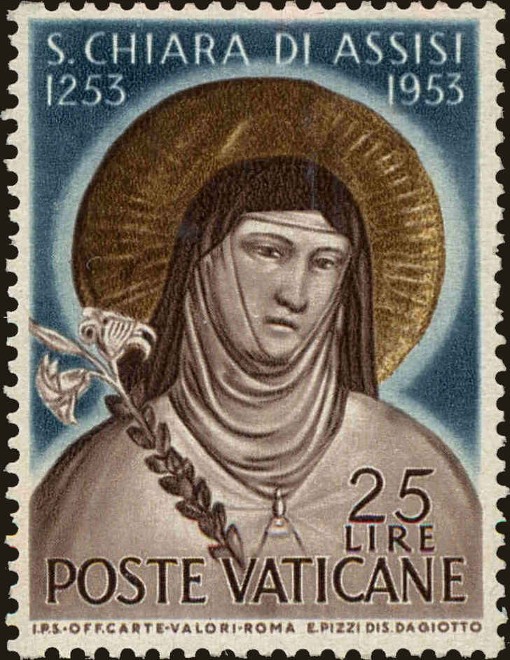 Front view of Vatican City 169 collectors stamp