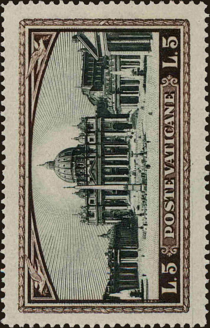 Front view of Vatican City 32 collectors stamp