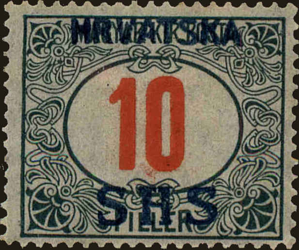 Front view of Kingdom of Yugoslavia 2LJ4 collectors stamp
