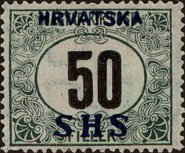 Front view of Kingdom of Yugoslavia 2LJ9 collectors stamp
