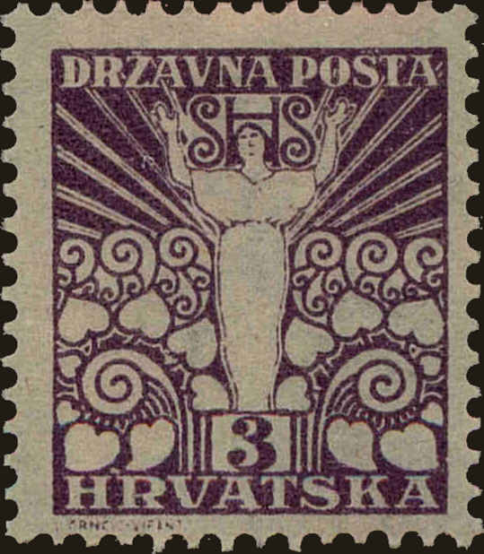 Front view of Kingdom of Yugoslavia 2L33a collectors stamp