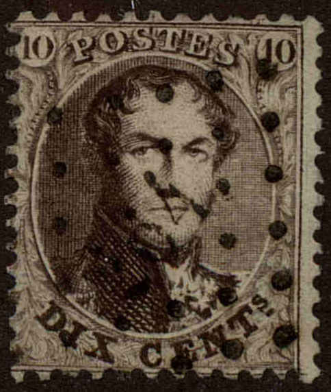 Front view of Belgium 14c collectors stamp