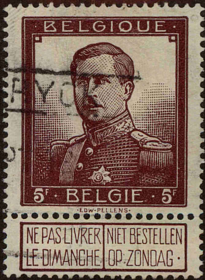 Front view of Belgium 102 collectors stamp