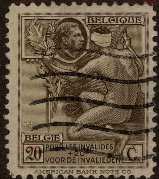 Front view of Belgium B51 collectors stamp