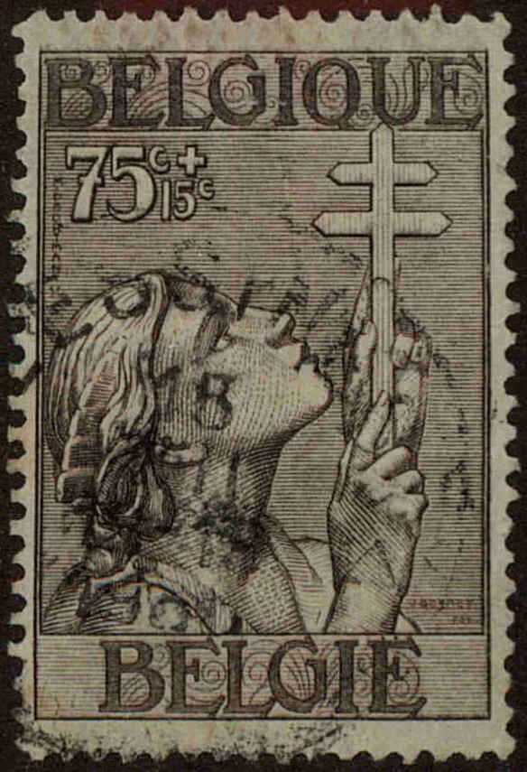 Front view of Belgium B147 collectors stamp