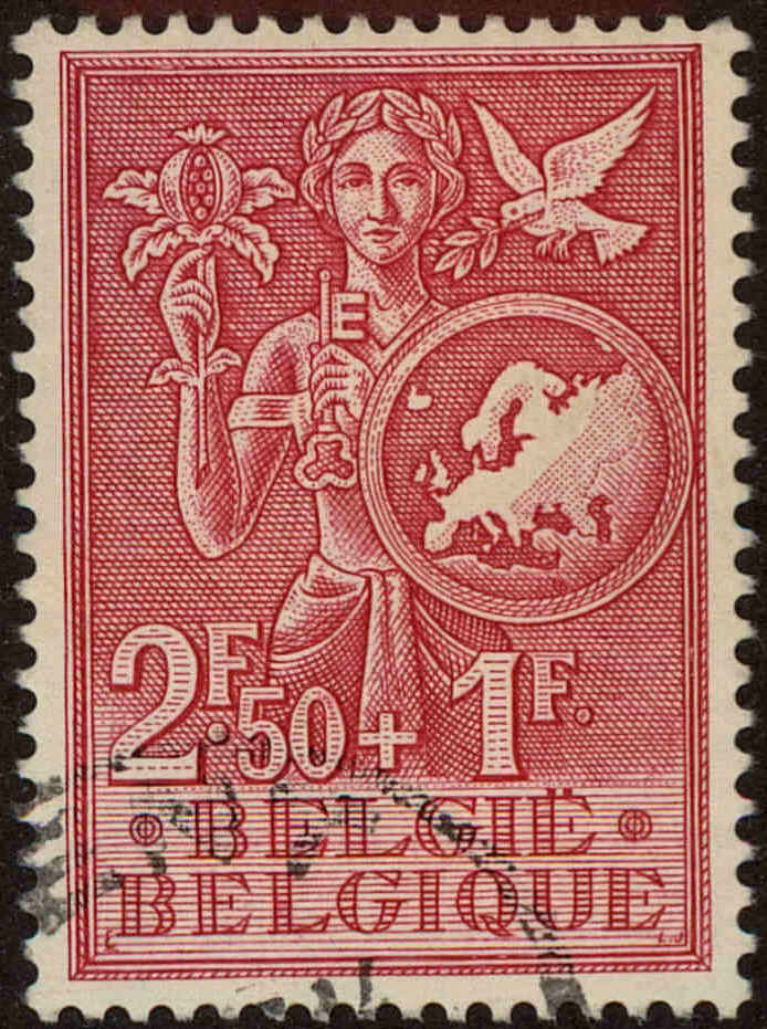 Front view of Belgium B545 collectors stamp