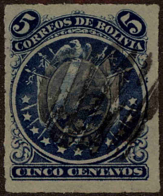 Front view of Bolivia 26 collectors stamp