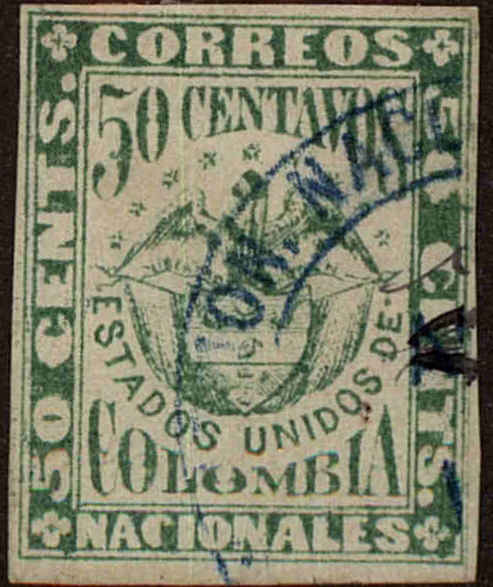 Front view of Colombia 56 collectors stamp