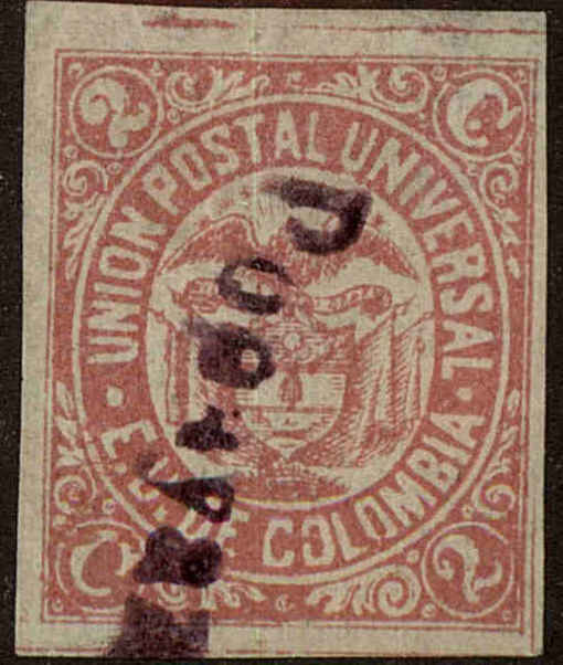 Front view of Colombia 113 collectors stamp