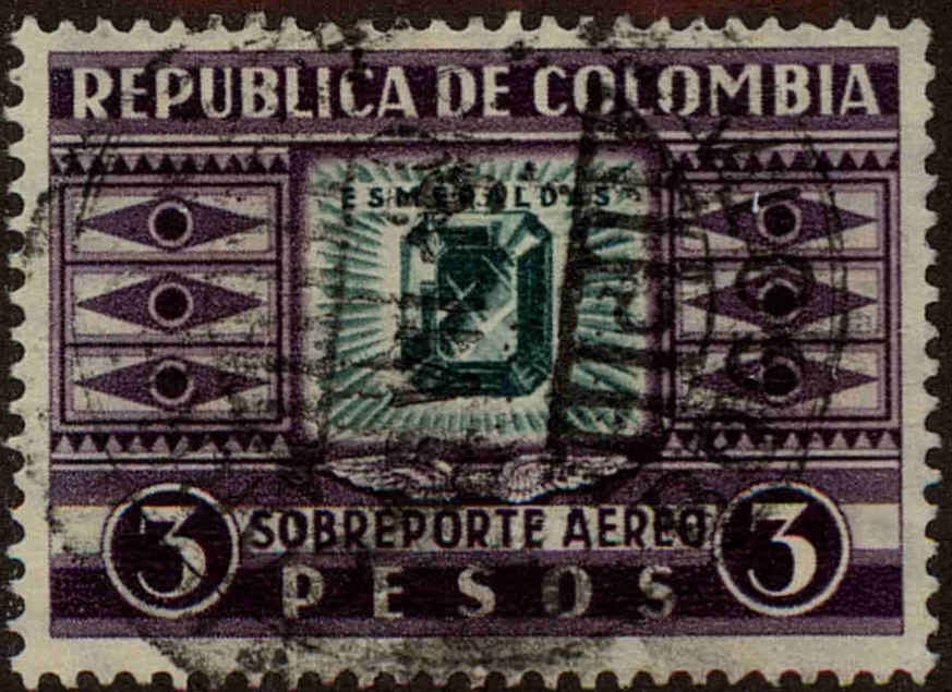 Front view of Colombia C109 collectors stamp