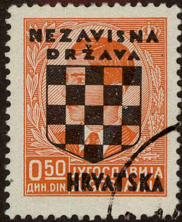 Front view of Croatia 10 collectors stamp
