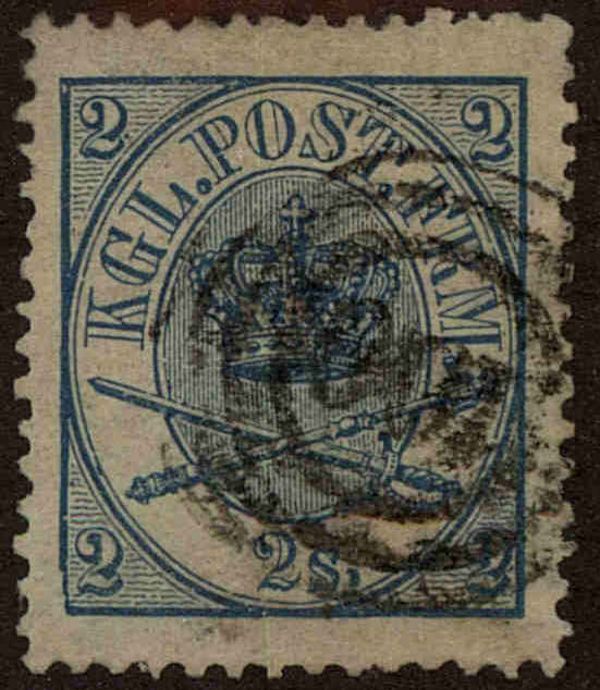 Front view of Denmark 11 collectors stamp