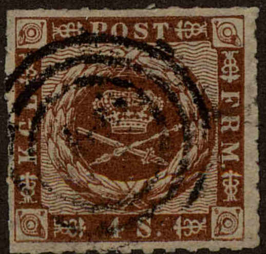Front view of Denmark 9 collectors stamp