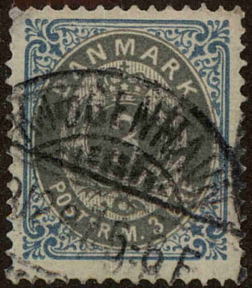 Front view of Denmark 25 collectors stamp