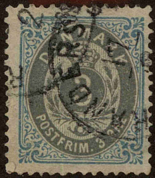 Front view of Denmark 25c collectors stamp