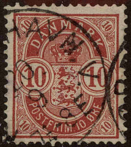 Front view of Denmark 39 collectors stamp