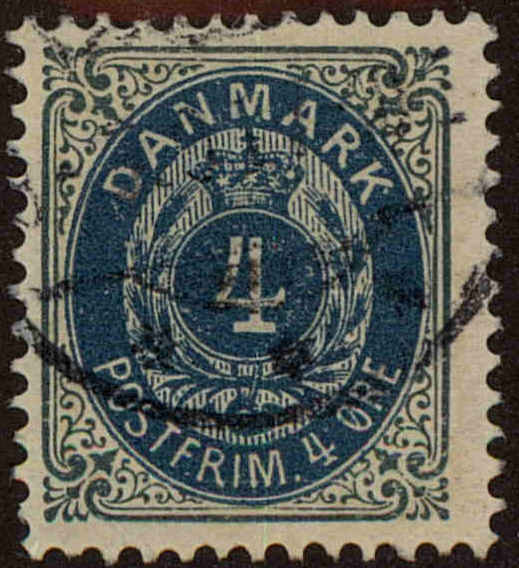 Front view of Denmark 42b collectors stamp