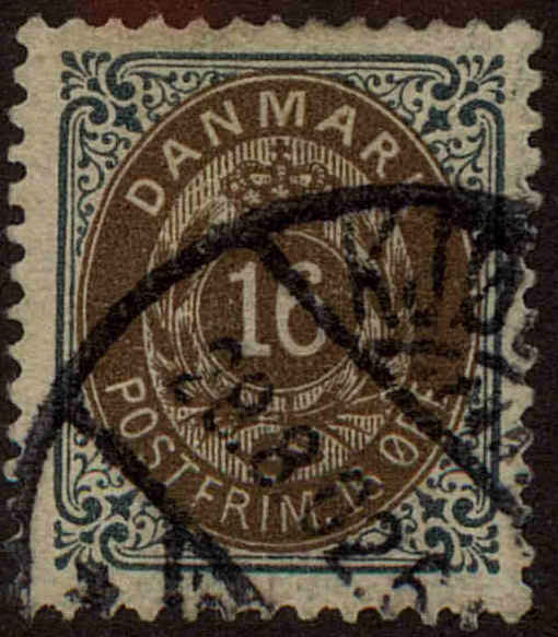 Front view of Denmark 47 collectors stamp