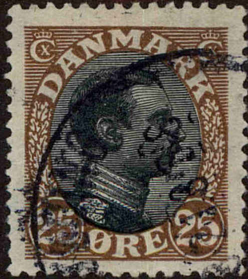 Front view of Denmark 107 collectors stamp